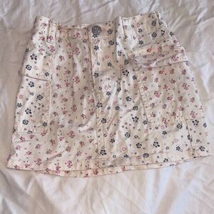 Derek Heart Cream Skirt with Pink & Navy Floral Print